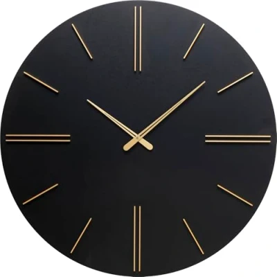 Imagen de KARE Reloj de Pared, Madera ingeniería, Negro, 70 x 4,2 cm
