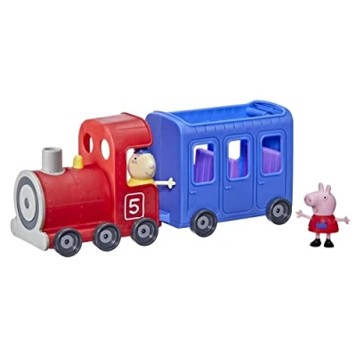Imagen de Peppa Pig Hasbro Peppa&#039;s Adventures Miss Rabbit&#039;s Train Juguete Preescolar Desmontable de 2 Partes: Figuras, Ruedas rodantes, para Edades 3 años en adelante