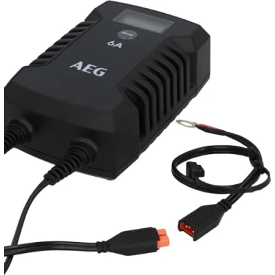 Imagen de AEG Automotive 10617 Cargador de microprocesador para batería Coche LD 6.0, 6 Amp 6/12 V, Niveles Carga 7 HF, función Arranque automático, conexión cómoda