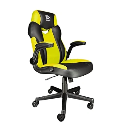 Imagen de Talius Crab Silla Gaming Brazos abatibles, Butterfly, Base Naylon, Ruedas 60mm, Gas Clase 4 niños y Adultos, para Juegos, Oficina, Escritorio. (Yellow)