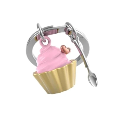 Imagen de METALMORPHOSE Llavero de fresa regalo para hombre, mujer, rosa, talla única