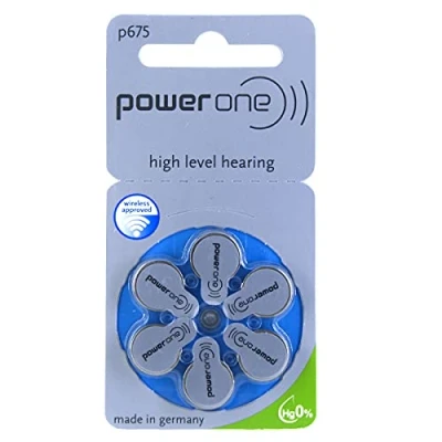 Imagen de Power one P675 Confezione da 6 batterie per apparecchi acustici, 1,45 Volt, 650 mAh