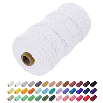 Imagen de Uiopa Hilo Macrame 2mm x 200m, Cuerda de Algodon Natural Cordel, Manualidades para DIY Pared, Cortina, Colgar Plantas, Decoracion Dormitorio (Blanco)