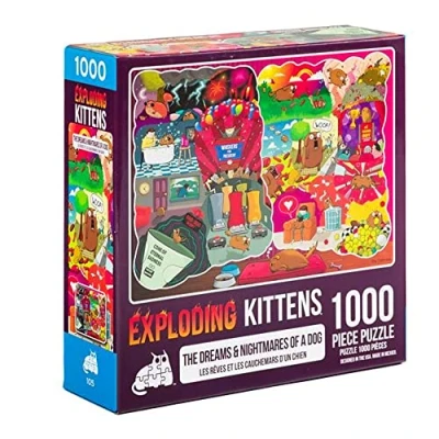 Imagen de Exploding Kittens Jigsaw Puzzles For Adults The Dreams &amp; Nightmares of a Dog 1000 Piece Family Fun Game Night