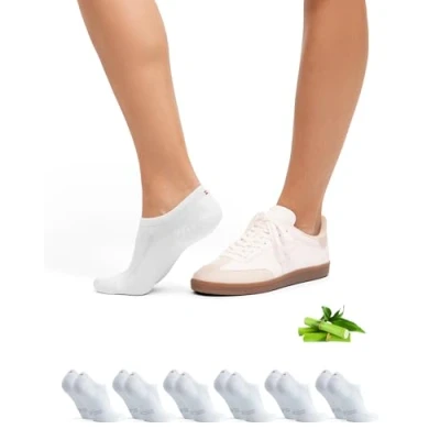Imagen de Danish Endurance Bamboo 6 PACK Calcetines tobilleros, Talla: 43 47, White