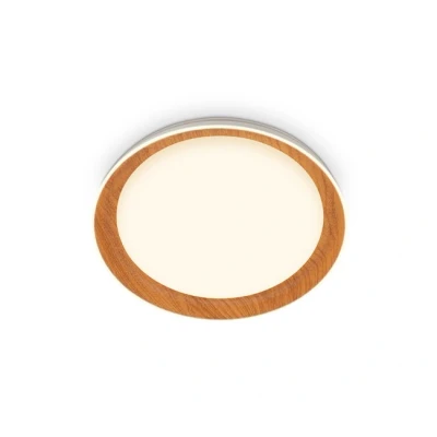 Imagen de Briloner Plafón LED Ijus, blanco/color madera, Ø 43 cm, plástico