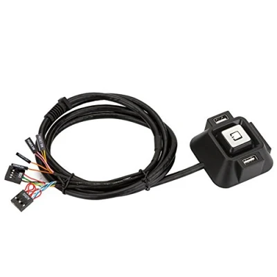 Imagen de Desktop Computer PC Case Power Supply on/Off Reset Button Switch with Double USB and Audio 1.2m Length Cable