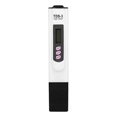 Imagen de Medidor de agua LCD digital, TDS Tester Pluma Filtro pureza 0 9990 PPM Temp Probador calidad portátil(Blanco)
