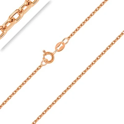 Imagen de PLANETYS Cadena de Plata Ley 925 Chapado en Oro Rosa 18K Malla Forzada Diamantada 1.5 mm ancho 60 cm longitud