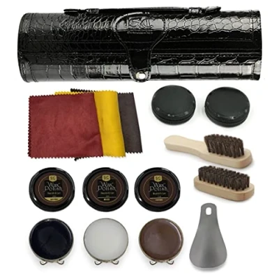 Imagen de Stone and Clark Shoe Care Cuidado de Zapatos Unisex Adulto, Kit Negro Texturizado, 9.4