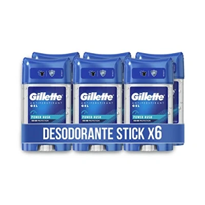 Imagen de Gillette Clear Gel Antitranspirante Y Desodorante Power Rush Para Hombre, 70 ml x 6