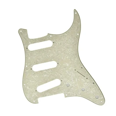 Imagen de KAISH Golpeador de guitarra estilo Strat 11 agujeros invertido se adapta a Fender Jimi Hendrix Stratocaster añejado perla