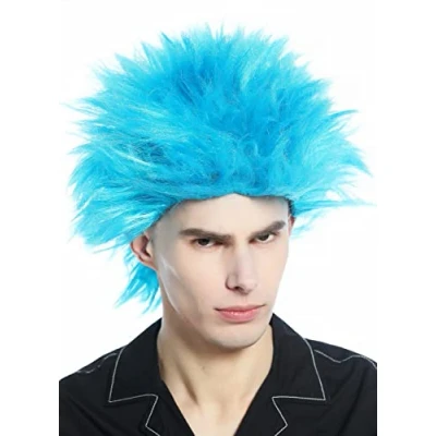 Imagen de WIG ME UP CW 030 PC40 Peluca mujeres hombres carnaval pelo azul hacia atrás erizo punk wave los 80