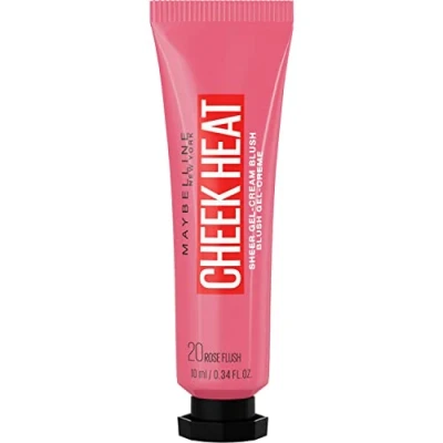 Imagen de Maybelline New York Blush colorete en crema Cheek Heat All in 1, 20 Rose Flash 10 ml