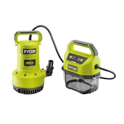 Imagen de Ryobi RY18SPA 0 Bomba sumergible inalámbrica ONE+ de 18 V (herramienta desnuda), color verde