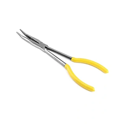 Imagen de QWORK Alicates de Punta Curva, Extra Largos 280 mm / 11&quot;, 25 Grados, Herramienta Para Reparación Vehículos