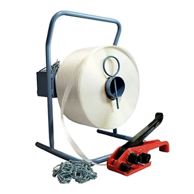 Imagen de Kit 1 Fleje hilo a 13 mm x 1100 m + tensor GRATIS dispensador hebillas Resistencia 375kg TECPLAST KFF2