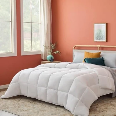 Imagen de Linenspa Edredón nórdico de microfibra relleno 4 estaciones ultra suave Edredon Cama 150 (220 x 240 cm), Blanco