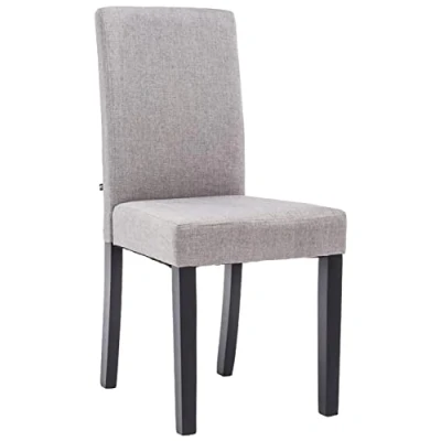 Imagen de CLP Silla De Salón Comedor Ina Acolchada En Tela I Sala Espera con Base 4 Patas Madera, Color:Gris Claro, Color del Marco:Negro