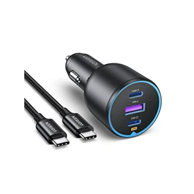 Imagen de UGREEN Cargador de Coche USB C 130W, Mechero Carga Rápida 3 Puertos con Cable 100W, Compatible iPhone 16/15/14/13/12, Samsung Galaxy S24/23, MacBook, iPad Pro, Air Mini