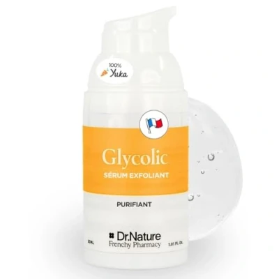 Imagen de Acido Glicolico 7% Peeling Facial AHA y Algas Rojas Serum Exfoliante Ácido Glicólico Anti Imperfecciones, Impurezas Células Muertas Pieles grasas, mixtas sensibles