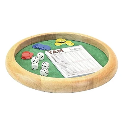 Imagen de Jeujura bois Yam 421: Pista Madera con 5 Dados, 21 fichas y 1 Bloque de árbol para Jugar Juego Sociedad Edad Mínima: 3 Años, 66470
