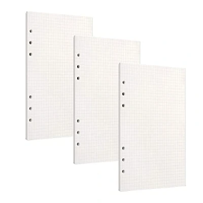 Imagen de PALUDO 135 Hojas Papel de Recambio A6 con 6 Anillas, Cuadriculadas para Cuadernos Diarios Inserción Planificador Calendario Filofax Bullet