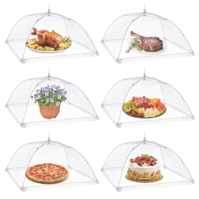 Imagen de Vintoney Cubierta protectora alimentos fresca, 6 PCS Mosquitera Comida, de malla plegable para alimentos, prevenir moscas,insectos y mosquitos