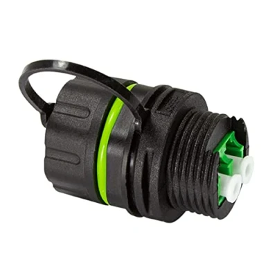 Imagen de LOGILINK 070125 LC dúplex conector de fibra óptica impermeable IP68 con capucha a prueba polvo negro/verde
