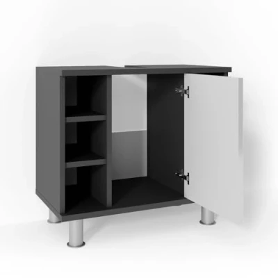 Imagen de Vicco Mueble bajo Lavabo Fynn, Antracita/Blanco, 60 x 54 cm