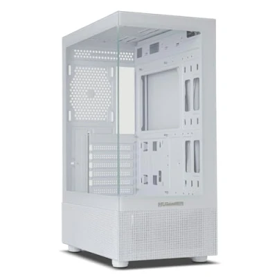 Imagen de NOX XTREME PRODUCTS Hummer Vision White Semitorre ATX M ATX, Ventana Lateral y Frontal de Cristal Templado, Espacio para 5 Ventiladores, Comp. Tarjetas gráficas hasta 300mm, USB 3.0, Blanco