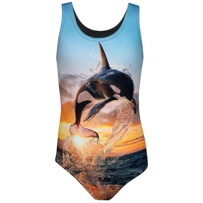 Imagen de Aquarti Bañador Niña con Estampado y Espalda Nadadora
