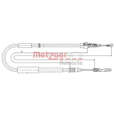 Imagen de METZGER 10.7514 Cable de Freno Mano Atrás izquierda, posterior 1125/912 Discos COFLE