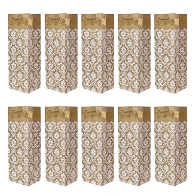 Imagen de Paquete de 10 pieces bolsos la botella nobles regalo oro para vino, cava y champán 36x12x10