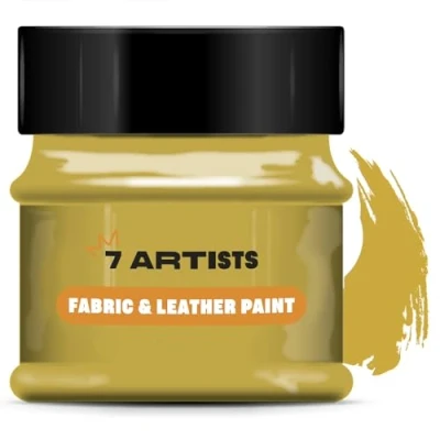 Imagen de 7 Artists Pintura Textil Dorada 50 ml para Tela Permanente y Lavable Ropa Cuero Zapatillas