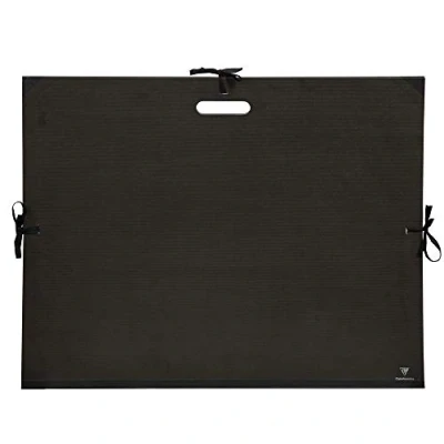 Imagen de Clairefontaine 38929C Carpeta de dibujo con cierre 3 cintas y asa, 59x72 cm, Negro