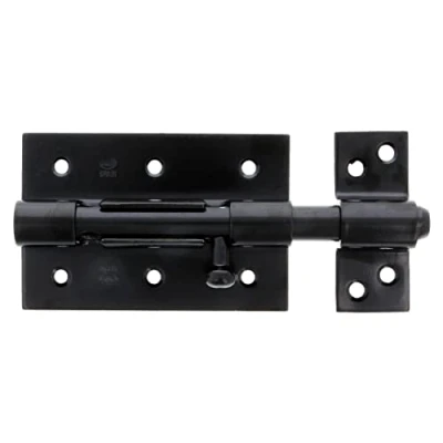 Imagen de Amig Pasador de Sobreponer 70 x 67 mm Adecuado en Puertas Paso Madera Agujero Portacandados ø 8 Pestillo para Baño, Dormitorio o Despacho Cerrojo Seguridad Acero Negro