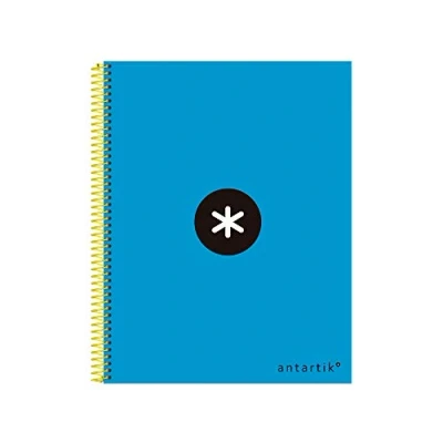 Imagen de Cuaderno espiral liderpapel a4 micro antartik tapa forrada 120h 100 gr liso con bandas 4 taladros color azul