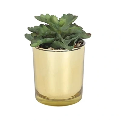 Imagen de Sleepdown Halo Verde Alto Artificial Planta suculenta Oro Maceta para hogar Oficina baño decoración Interior estética