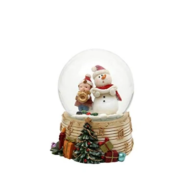 Imagen de Dekohelden24 Bola de Nieve Muñeco con niño y Trompeta Tamaño H/B/Ø Bola: Aprox. 9 x 7 cm Ø 6,5 501868 Trompeta, músicos