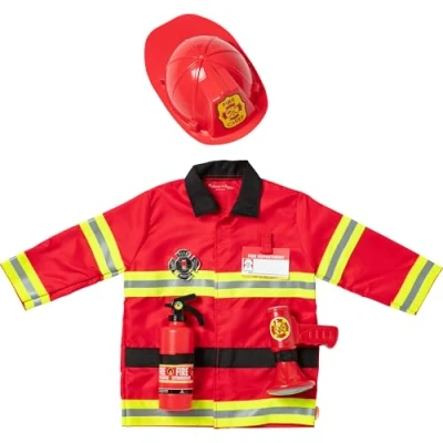 Imagen de Melissa &amp; Doug Disfraz Bombero Para Niños y Niñas, Traje de Fiesta con Accesorios, Juego Imitación, Halloween o Carnaval, Creativo, Niñas 3 6 Años