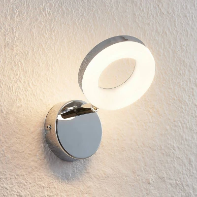 Imagen de LED Proyector, foco &#039;Tioklia&#039; (Moderno) en Plateado hecho de Metal e.o. para Salón &amp; Comedor (1 llama,) ELC empotrado, lámpara techo, pared