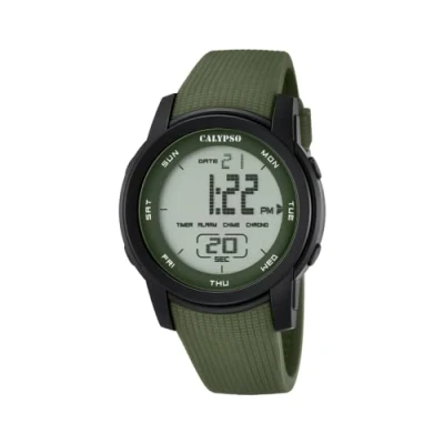 Imagen de CALYPSO Reloj Modelo K5698/4 de la colección Color Splash, Caja 45,5 mm Negro con Correa plástico Verde Oscuro para Caballero