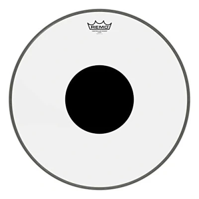 Imagen de Remo Controlled Sound Parche para tambor, transparente con punto en color negro