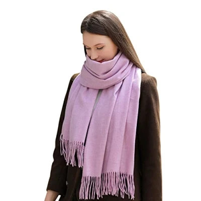 Imagen de MASADA Bufanda de invierno para mujer cálida y suave XXL 200 x 70 cm Lila
