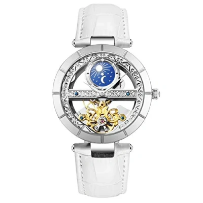 Imagen de RORIOS Mujer Relojes de Pulsera Mecánico Automático Self Winding para Correa Piel Impermeable Reloje
