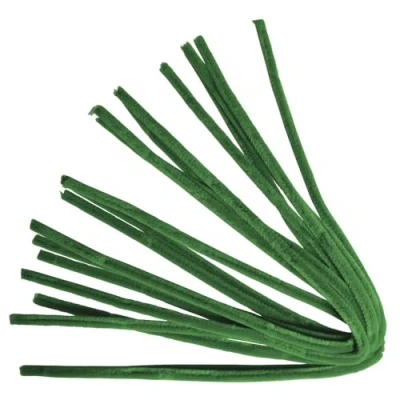 Imagen de Rayher 5210629 Alambre de Chenilla, 50 cm, Grosor 9 mm, 10 Unidades, Color Verde