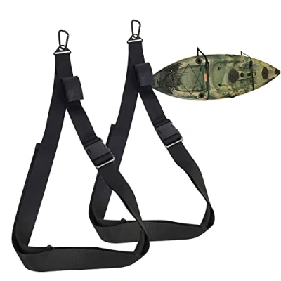 Imagen de YONGZHAO Correa de almacenamiento para kayak, soporte pared SUP, tabla remo, con clips remo garaje, interior y exterior
