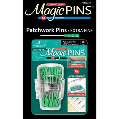 Imagen de Taylor Seville Originals Comodidad Agarre Calor Resistente Extra Fine (0.4 x 36mm) Labor de retazos Magic Alfileres 50 Piezas