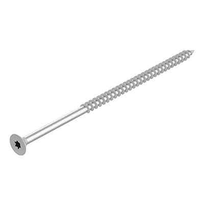 Imagen de tornillo SECCARO para aglomerado 6 x 100 mm, acero galvanizado, madera con rosca parcial, TX/hexalobular, 50 piezas